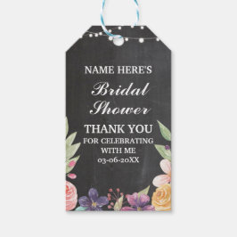 チョークサンキューラベル素朴フラワーブライダルシャワー ギフトタグ