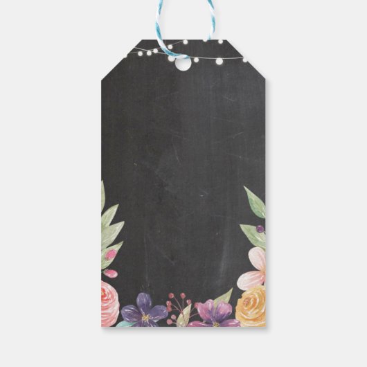 チョークサンキューラベル素朴フラワーブライダルシャワー ギフトタグ (裏面)