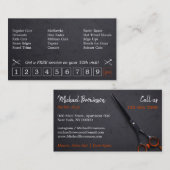 チョークシザーヒップスター理容師ショップロイヤリティ 名刺 (正面/裏面)