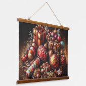 チョークスケッチクリスマスギフトキャンディオーナメント 吊り下げ型タペストリー (傾斜あり)