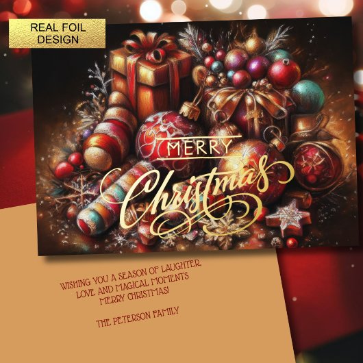 チョークスケッチクリスマスギフトキャンディオーナメント 箔シーズンカード