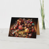 チョークスケッチクリスマスギフトキャンディオーナメント 箔シーズンカード (正面)