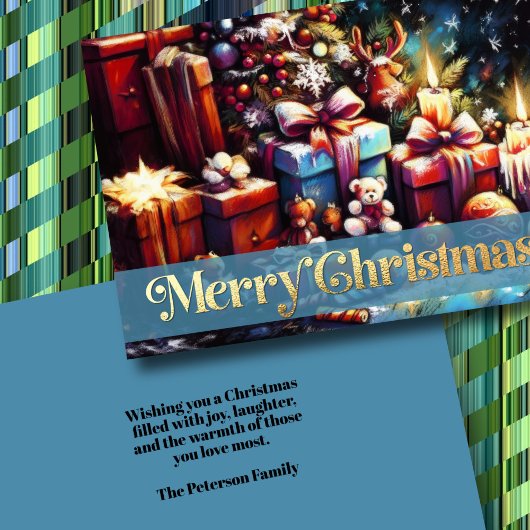 チョークスケッチクリスマス豊かな贈り物 カード