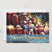 チョークスケッチクリスマス豊かな贈り物 カード (正面)