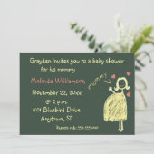 チョークスケッチベビーシャワー招待状フロムチャイルド 招待状 (スタンド正面)