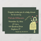 チョークスケッチベビーシャワー招待状フロムチャイルド 招待状 (正面/裏面)