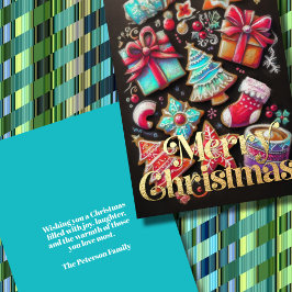 チョークスケッチ飾クリスマスCookieブラウン カード