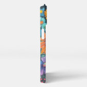 チョークスケッチ鮮やかの花 – 芸術的フローラ iPhoneケース (右側面)