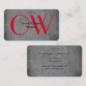 チョークスタイリッシュボユニークードレッドはっきりした文字モノグラム 名刺 (正面/裏面)