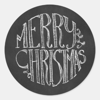 チョークスタイリッシュボードクリスマスステッカー ラウンドシール
