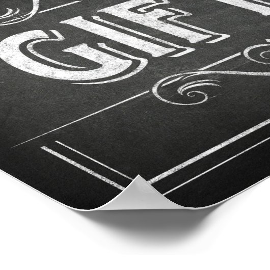 チョークスタイルギフト標識プリント ポスター (角)