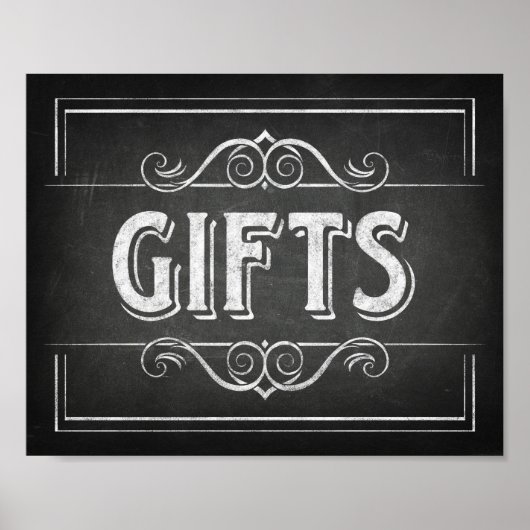 チョークスタイルギフト標識プリント ポスター (正面)