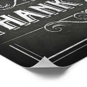 チョークスタイルサンキューサインプリント ポスター (角)