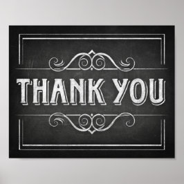 チョークスタイルサンキューサインプリント ポスター