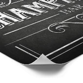 チョークスタイルシャンパンバーサインプリント ポスター (角)