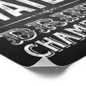 チョークスタイル救水飲みシャンパンサインプリント ポスター (角)