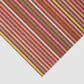 チョークストライプの – チョコレートブラウンとサンゴ 薄葉紙 (詳細)