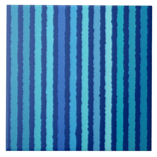 チョークストライプ- CobaltとSky Blue タイル (正面)