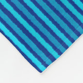 チョークストライプ- CobaltとSky Blue フリースブランケット (角)