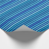 チョークストライプ- CobaltとSky Blue ラッピングペーパー (角)