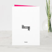 チョークドレスファッショングリーティングカード（カラーオプション） カード (裏面)