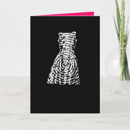 チョークドレスファッショングリーティングカード（カラーオプション） カード (正面)