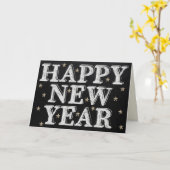 チョークハッピーニューイヤーカード カード (黄色い花)