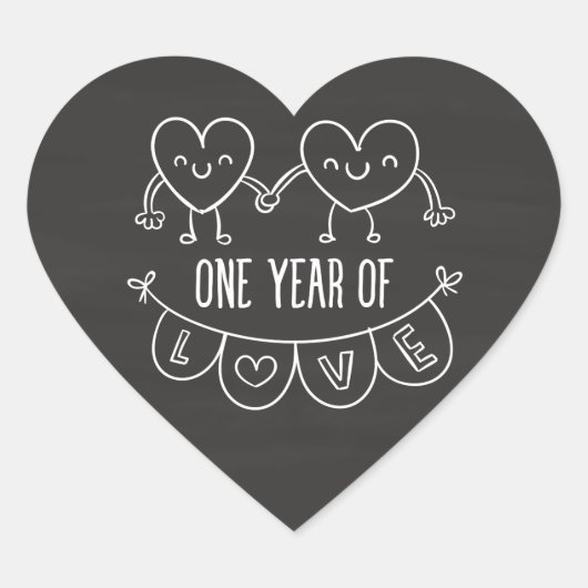 チョークハートシールの1周年記念 ハートシール (正面)