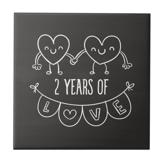 チョークハートハンドドラの2周年記念ギフト タイル (正面)