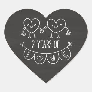 チョークハートハンドドラの2周年記念ギフト ハートシール