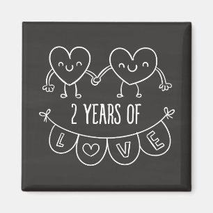 チョークハートハンドドラの2周年記念ギフト マグネット