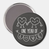 チョークハートマグネットの周年記念 マグネット (正面/裏面)