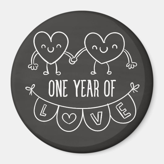 チョークハートマグネットの周年記念 マグネット (正面)