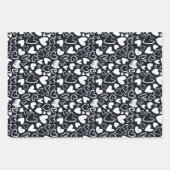 チョークハート可愛いバレンタインデー模様 ラッピングペーパーシート (正面3)