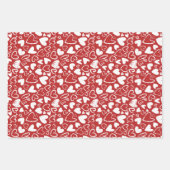 チョークハート可愛いバレンタインデー模様 ラッピングペーパーシート (正面2)