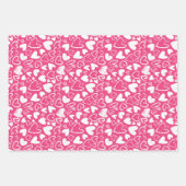 チョークハート可愛いバレンタインデー模様 ラッピングペーパーシート (正面)