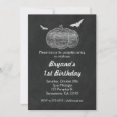 チョークパンプキンチョークボードハロウィン招待状 招待状 (正面)