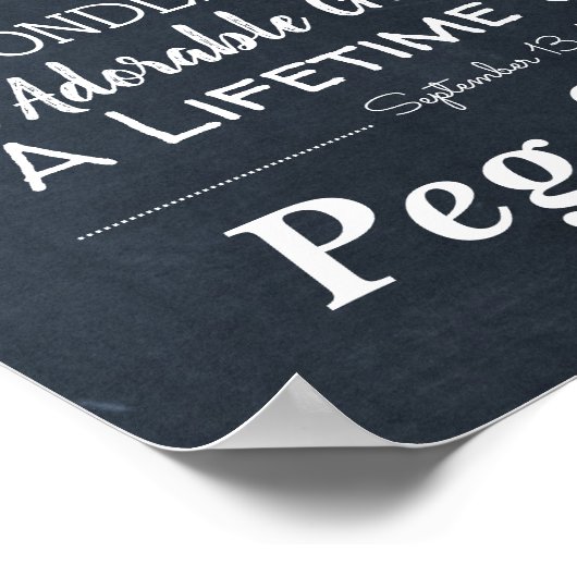 チョークパーソナライズされたの結婚記念日のマイルストーン ポスター (角)