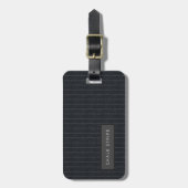 チョークパーソナライズされたストライプツイードルックラゲッジタグ ラゲッジタグ (正面縦)