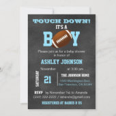 チョークパーソナライズされたボードサッカーテーマベビーシャワー 招待状 (正面)