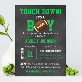 チョークパーソナライズされたボードサッカーテーマベビーシャワー 招待状