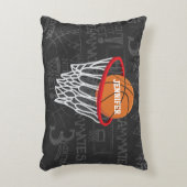 チョークパーソナライズされたボードバスケットボールとフープ アクセントクッション (正面(垂直))