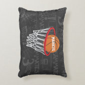 チョークパーソナライズされたボードバスケットボールとフープ アクセントクッション (正面(垂直))