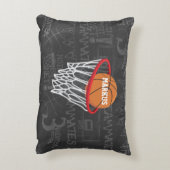 チョークパーソナライズされたボードバスケットボールとフープ アクセントクッション (裏面(縦))