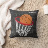 チョークパーソナライズされたボードバスケットボールとフープ クッション (ブランケット)