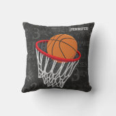 チョークパーソナライズされたボードバスケットボールとフープ クッション (裏面)