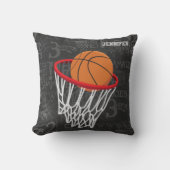 チョークパーソナライズされたボードバスケットボールとフープ クッション (正面)