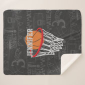 チョークパーソナライズされたボードバスケットボールとフープ シェルパブランケット (正面(横))