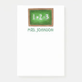 チョークパーソナライズされたボード石板数学スクール先生 ポストイット (正面)