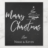 チョークパーソナライズされたボード |メリークリスマス ワインラベル (シングルラベル)